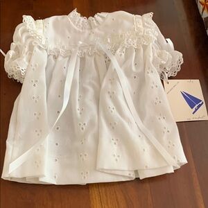 Charming white eyelet Infant christening gown
